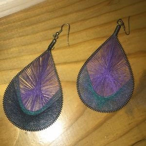 Gorgeous handmade peacock earrings